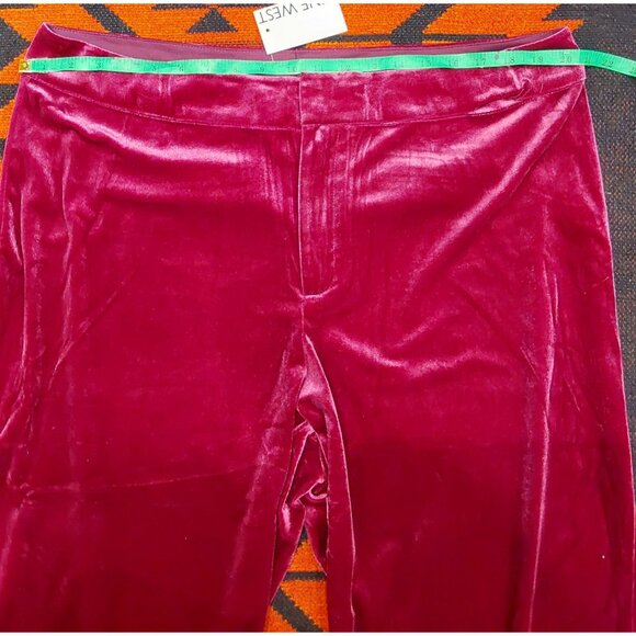 NEW Nine West Womens XXL Hot Pink Velvet Stretchy Pants With Side Zipper Closure - Picture 4 of 7